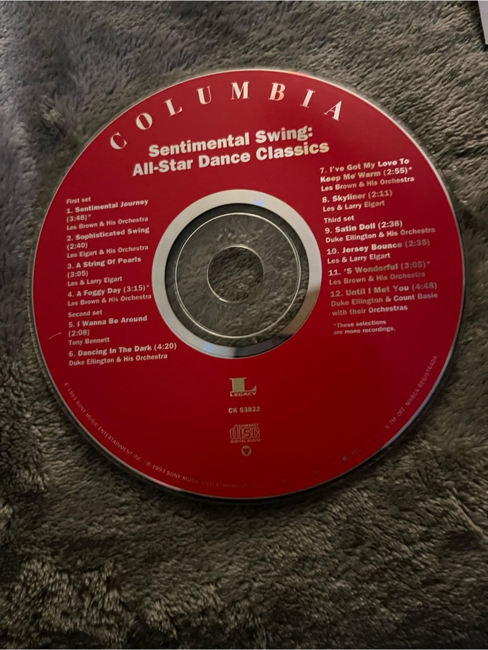 Columbia Sentimental Swing All-Star Dance Classics CD Disc Only Jazz